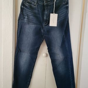 Dark wash jeans. Short length